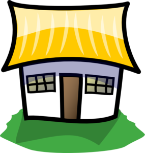 Home With Large Yellow Roof Clip Art